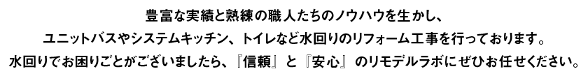 『信頼』と『安全』のリモデルラボにぜひお任せください。